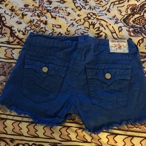 Dodger Blue True Religion Brand Jean shorts